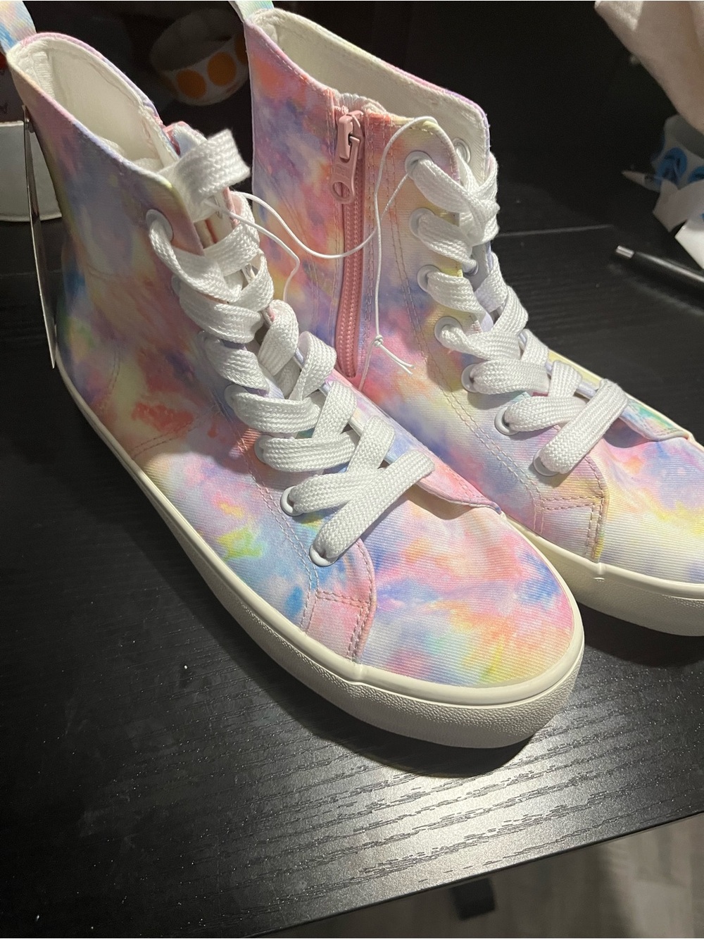art class Pastel Tie-Dye High-Top Sneakers - White Laces